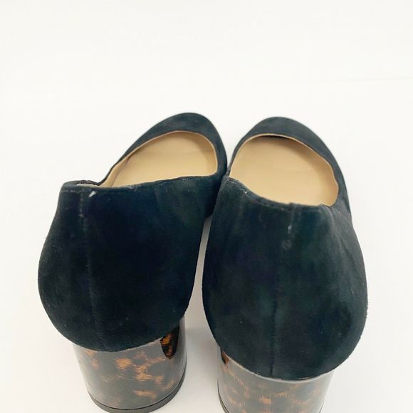 Ann Taylor Navy Blue Heels with Tortoise Block Heel - Picture 7 of 8